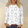 Women's Daily Casual Long-sleeved Printed O-neck Top