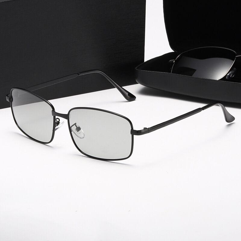 2023 Men's Polarized Metal Sunglasses with Color-Changing Lenses - Fashionable Small Frame & Night Vision Driving Glasses