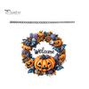Durable Halloween Porch Decoration Pumpkin Pendant with Hanging Chain Waterproof Acrylic Welcome Front Door Sign for Window Wall Indoor Outdoor