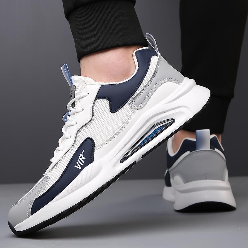Four Seass 2026 New Men's Black Leather Shoes - Breathable Thick-soled Fashiable Sports Shoes, Casual and Sporty
