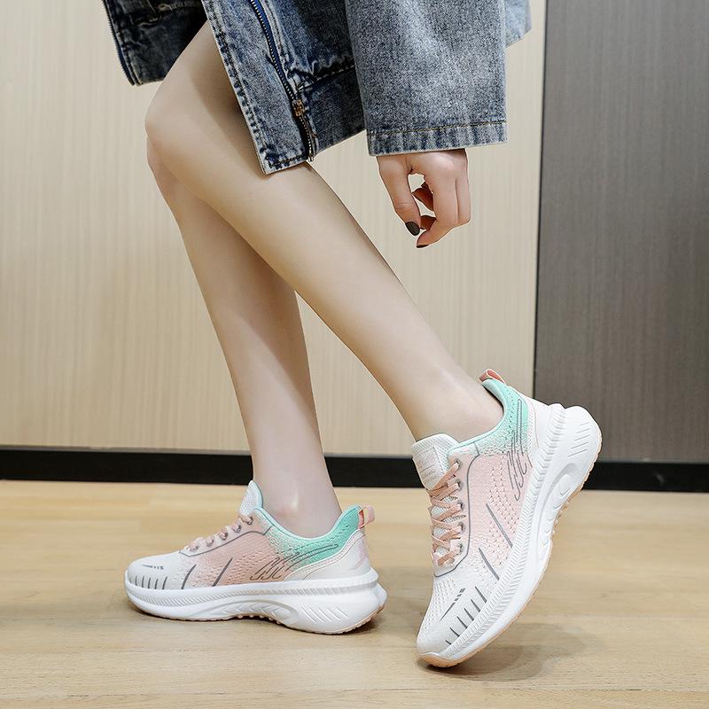 Women's Fashion Casual Sports Shoes 2024 Spring Summer New Style Soft Bottom Anti-Slip Breathable Comfortable Sneakers Women