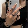 Frauen Hand Kette Punk Stil Fünf Ringe Einfarbig Handgelenk Kette Ring Unisex Charme Hip Hop Kette Offene Ringe Set paar Schmuck