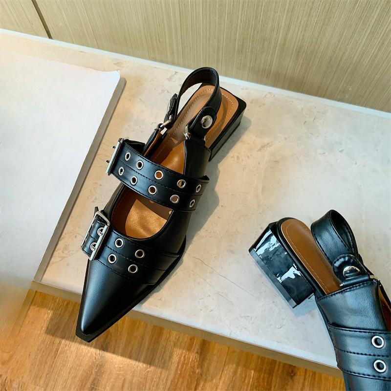 Мода 2024 лето женские новые стильные и удобные повседневные босоножки на среднем каблуке — фото 6