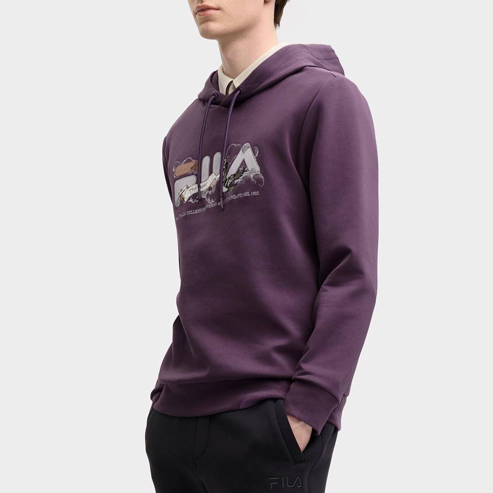 Fila Heritage Series Cloud Riding Hoodie Men Hoodies Dark-Night-Deep-Purple F11M518212FDP