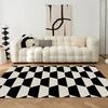 Checkerboard Pattern Composed of Geometric Arrangement Stylish High Visual Recognition Suitable Bedroom Floor Mat
