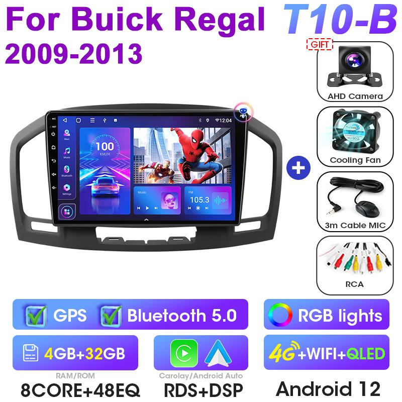 2 Din Android 12 Car Radio For Buick Regal For Opel Insignia 2009 - 2013 Multimedia Video Player GPS 4G Carplay Auto Stereo DVD