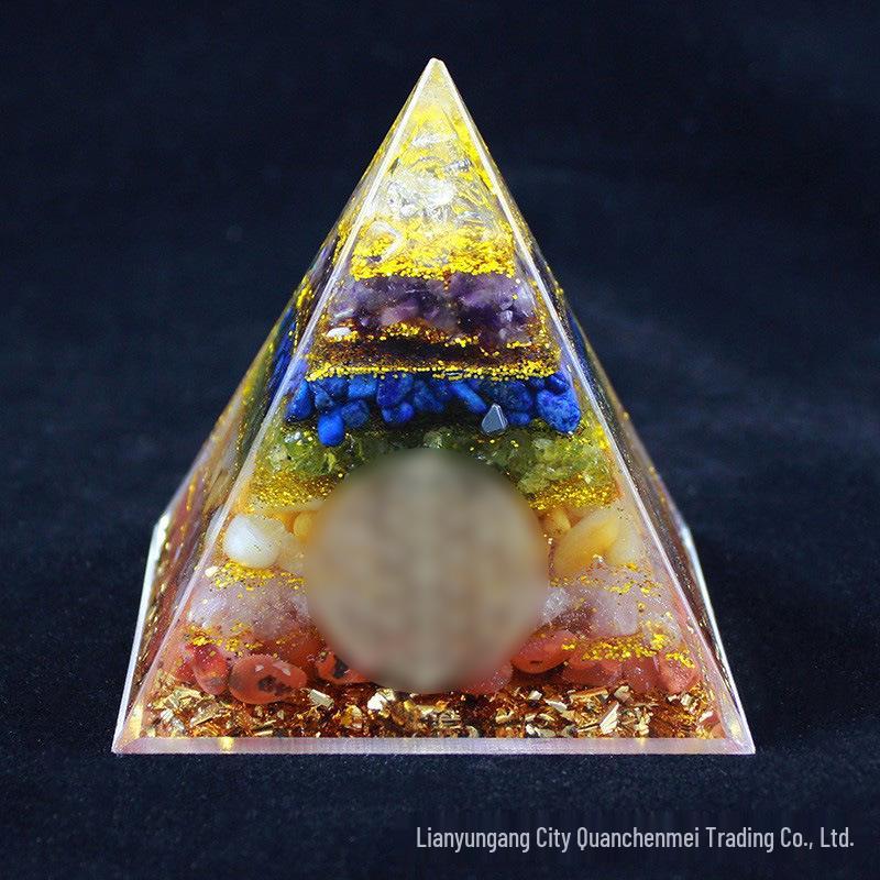10cm Pyramid Acrylic Desktop Ornament - Three-dimensional Handicraft Decor 10cm
