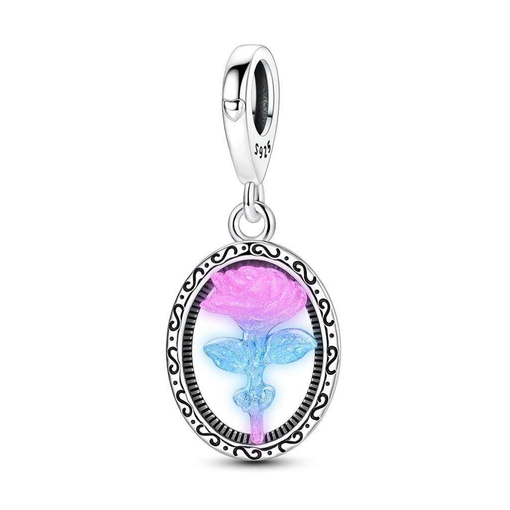 New In Charms Copper Pink Love Heart Girls Pendant Charms Bead Fit Original Bracelet For Women Diy Jewelry Gift