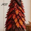 Halloween Witch Figurine Autumn Figurine, Fall Tabletop Statue with Leaf Resin Sculpture Table Ornament Gown, Seasonal Decoration for Mantel