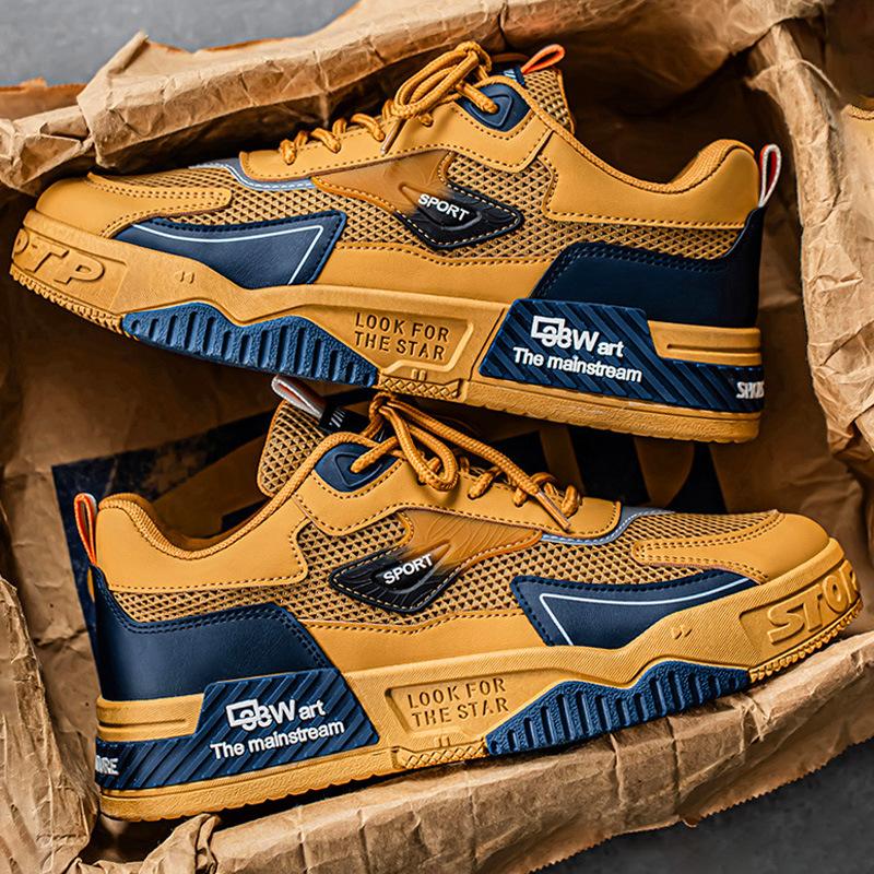 

Модная мужская повседневная спортивная обувь Низкий верх Модный тренд Сетчатые мужские кеды для скейтборда Новинка 2025 Лето Уличная спортивная обувь Tenis Masculino 47 коричневый