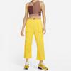 Nike Solid Color Mid Waist Nine Point Casual Pants Women Bottoms Yellow DQ6660-719