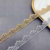 9Meters/lot 2cm Wide Gold and Silver Silk Thread Water-soluble Embroidery Lace Women's Dress Wedding Accessories