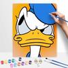 Disney Angry Donald Duck Digital Oil Painting Diy Handpainted Coloring Painting Home Decoration, Canvas Wall Art for Living Room Decor