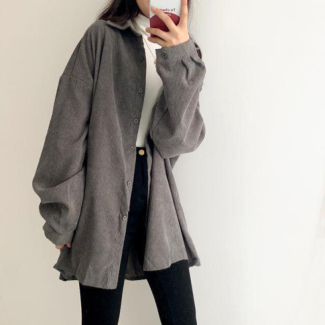 Women's Mid-Length Corduroy Jacket - Gentle Spring/Autumn 2022 Style