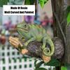 Resin Chameleon Statue Wall Mounted Lizard DIY Outdoor Garden Tree Decoration Sculpture For Home Office Garden Decor Ornament