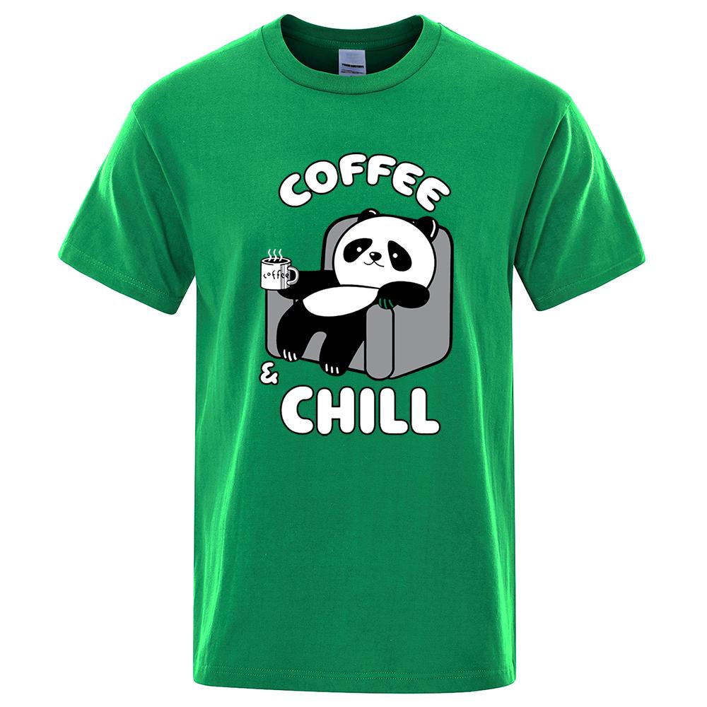 

Кофе и Отдых Каваи Панда Одежда Мужские Хип-Хоп Футболки Оверсайз Дышащие Летние Футболки Мода Хлопок Уличная Одежда Топы 4XL