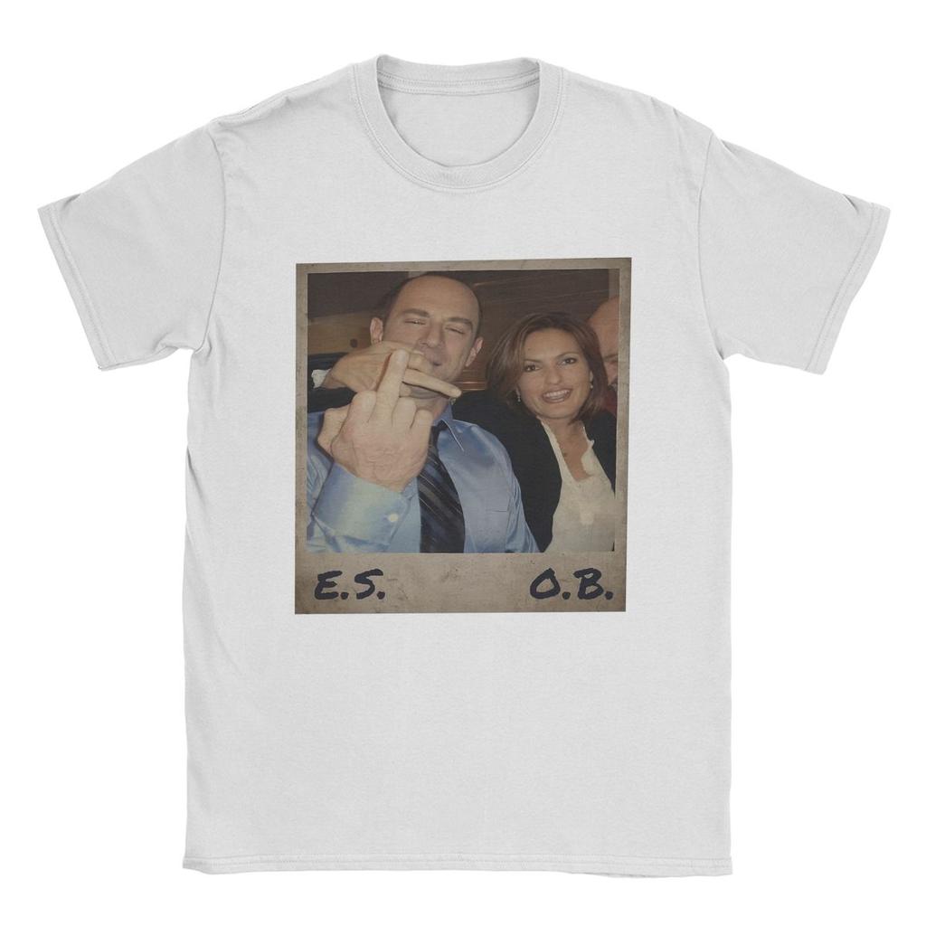 Men T-Shirt Law And Order Benson And Stabler Crazy Pure Cotton Tees Short Sleeve T Shirt Crew Neck Clothing Plus Size