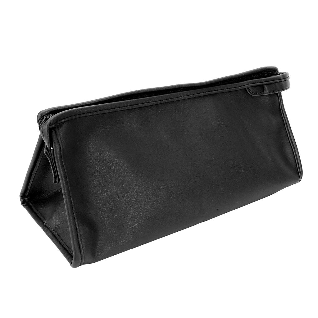 Hair Dryer Storage Bag PU Leather Waterproof Dustproof Carry Bag with Hanging HookBlack
