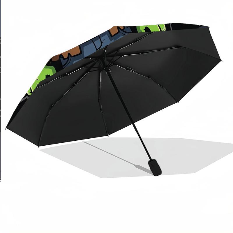 Custom Text Automatic 8 Bone Umbrella, Portable Sun Rain Protection UmbrellaFrankenstein's Monster