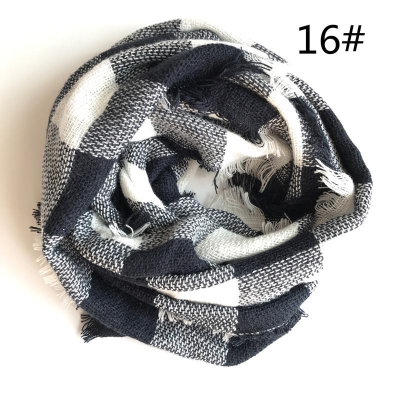 

Autumn and winter hot sale plaid scarf imitation cashmere colorful plaid scarf scarf (87x2)x48cm темно-синього кольору