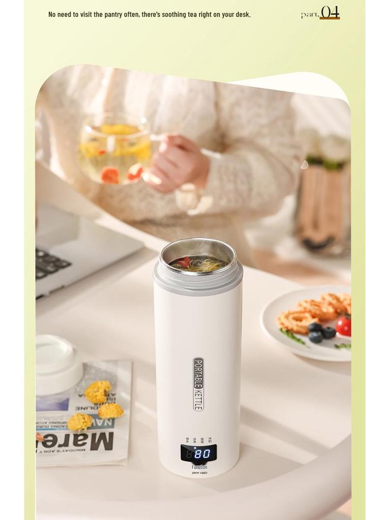 Tragbarer 110V Wasserkocher mit US-, UK-, EU-Steckern - Isolierter elektrischer Becher aus 316 Edelstahl.