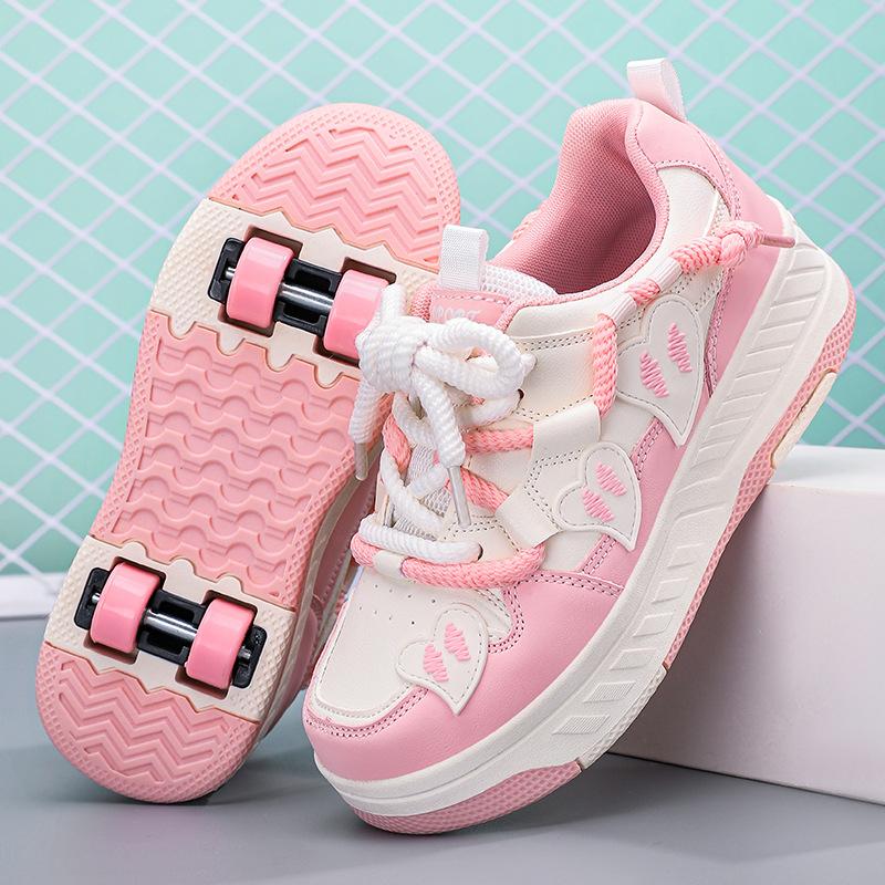 FourWheel Runaway Shoes Children'S Deformation Shoes Boys And Girls DualPurpose Roller Skates DoubleRow Roller Skates Adult