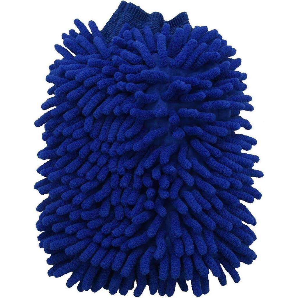 Microfiber Mitt,Car Wash mitt(3-Pack) Noodle Microfiber Wash Gloves Car Cleaning Microfiber Mitt with Polishing Cloth