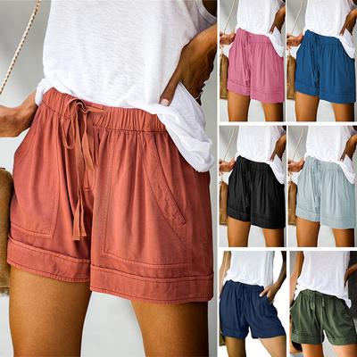 Women's Casual Loose Elastic Waist Plus Size Shorts with Pockets Trousers