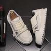 Board Shoes Breathable Personalized White Shoes Versatile Color Blocked Korean Version Trendy Sports and Leisure Shoes Youth Fashion Men's Shoes