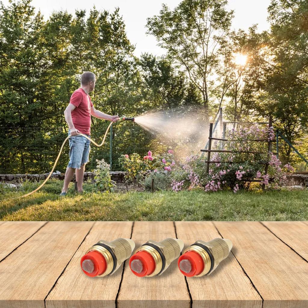 Adjustable Coverage 3pcs Spray Nozzle Set for Misting and Irrigation 12 Inch Brass Atomizing Nozzles for Small Area Agriculture