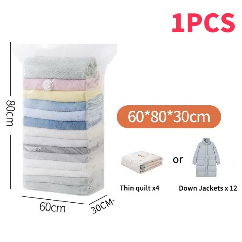 1-5pc Cubic Vacuum Storage Bags Large Plastic Storage Bags for Storing Clothes Quilt Blankets Compression Empty Bag Cover Travel
