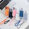 For iPhone 17 Pro Case Compatible with MagSafe Lens Kickstand TPU Acrylic Phone Cover with Matching Hand Strap