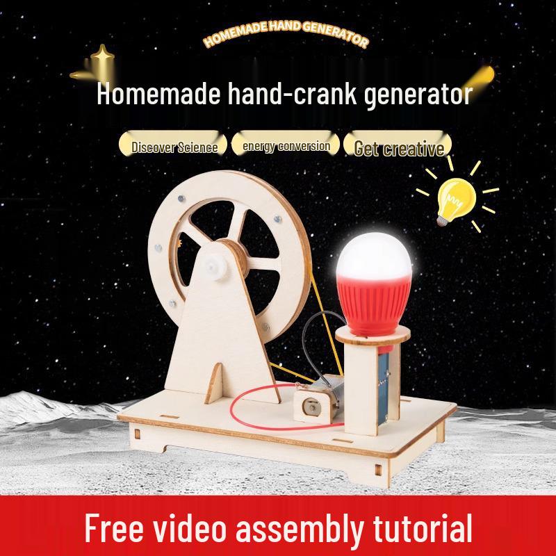Student Hand-Crank Generator Science Experiment Kit – DIY Educational Project for Kids