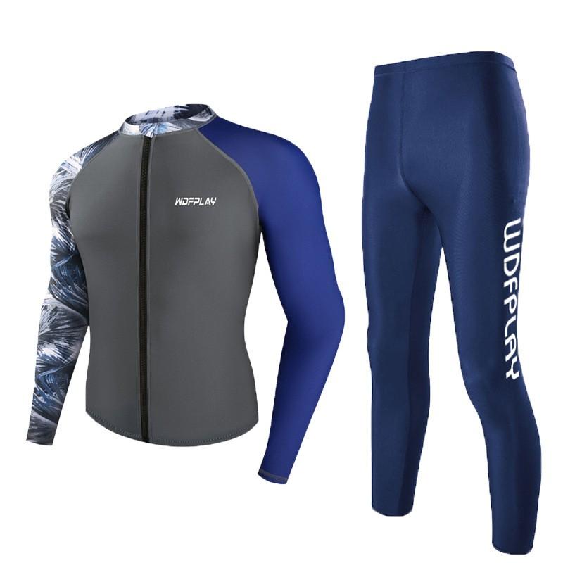 Herren UV-Schutz Rash Guard Set Schnelltrocknende Badebekleidung Schnorcheln Surfen Quallenabwehr Wassersport