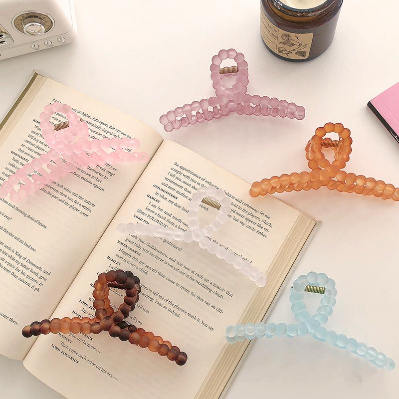 Summer Jelly-colored Bean Grabber, A New Matte and Frosted Crossed Back Hairpin Headwear From Korean Instagram for Women