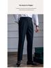 Herren Italienische Neapolitanische High-Waist Gerade Bein Lässige Stoffhose im Britischen Retro-Stil