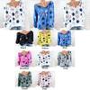 Elegant Women Summer Fashion Long Sleeve Blouse V-neck Stylish Dot Printed Shirts Tops