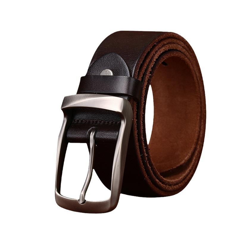 Single Layer Leather Without Interlayer Whole Cowhide Cutting Belt Men'S Leather Pin Buckle First Layer Cowhide Casual Jeans Belt