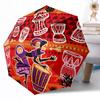 Bellezza Tramonto Africano Ombrello Automatico Pieghevole da Esterno con 8 Stecche Design Compatto Essenziale da Viaggio Appassionati di Moda Regalo Spirituale