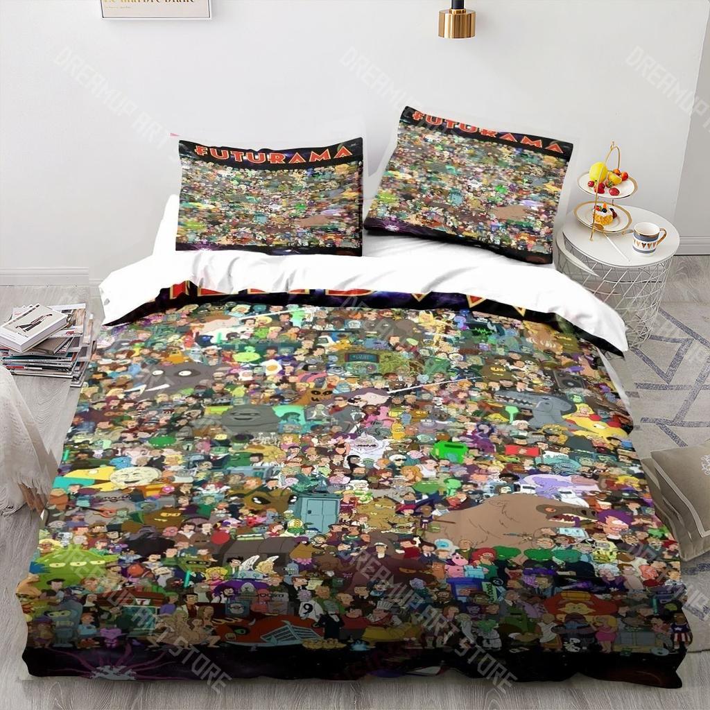 3D Printed F-Futuramas Bender Bedding Set for Boys Girls Duvet Cover Pillowcase Twin Queen King Full Single Double Sizes