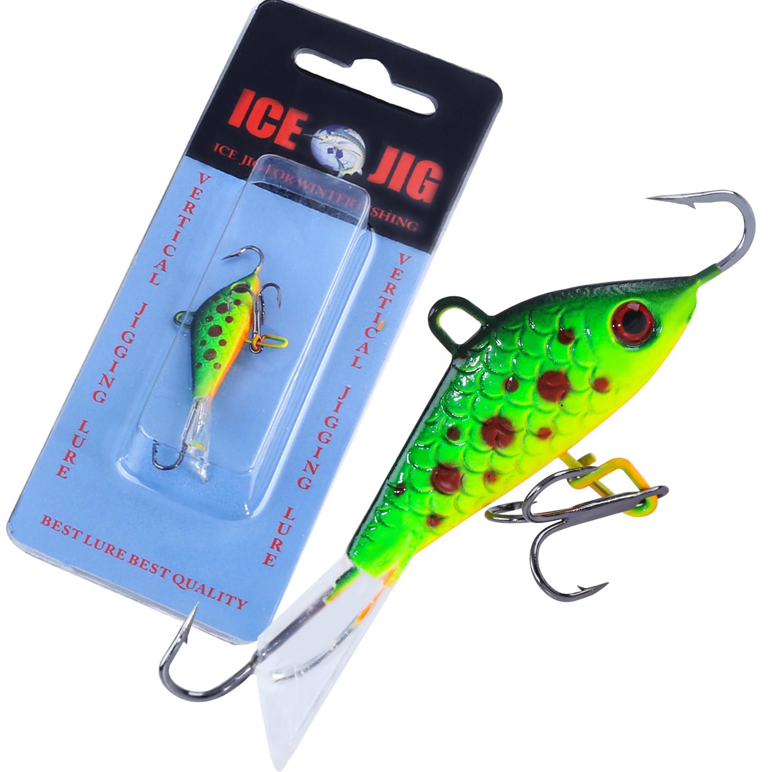 

Рыболовные приманки Наживка для зимней рыбалки Жесткая приманка для зимней ловли с 3D-глазами и тройным крючком Рыболовные снасти зелёный