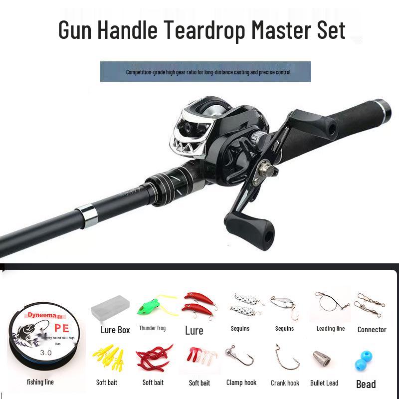 Portable Carbon Fiber Telescopic Mini Lure Rod & Baitcasting Reel Set for Long Cast