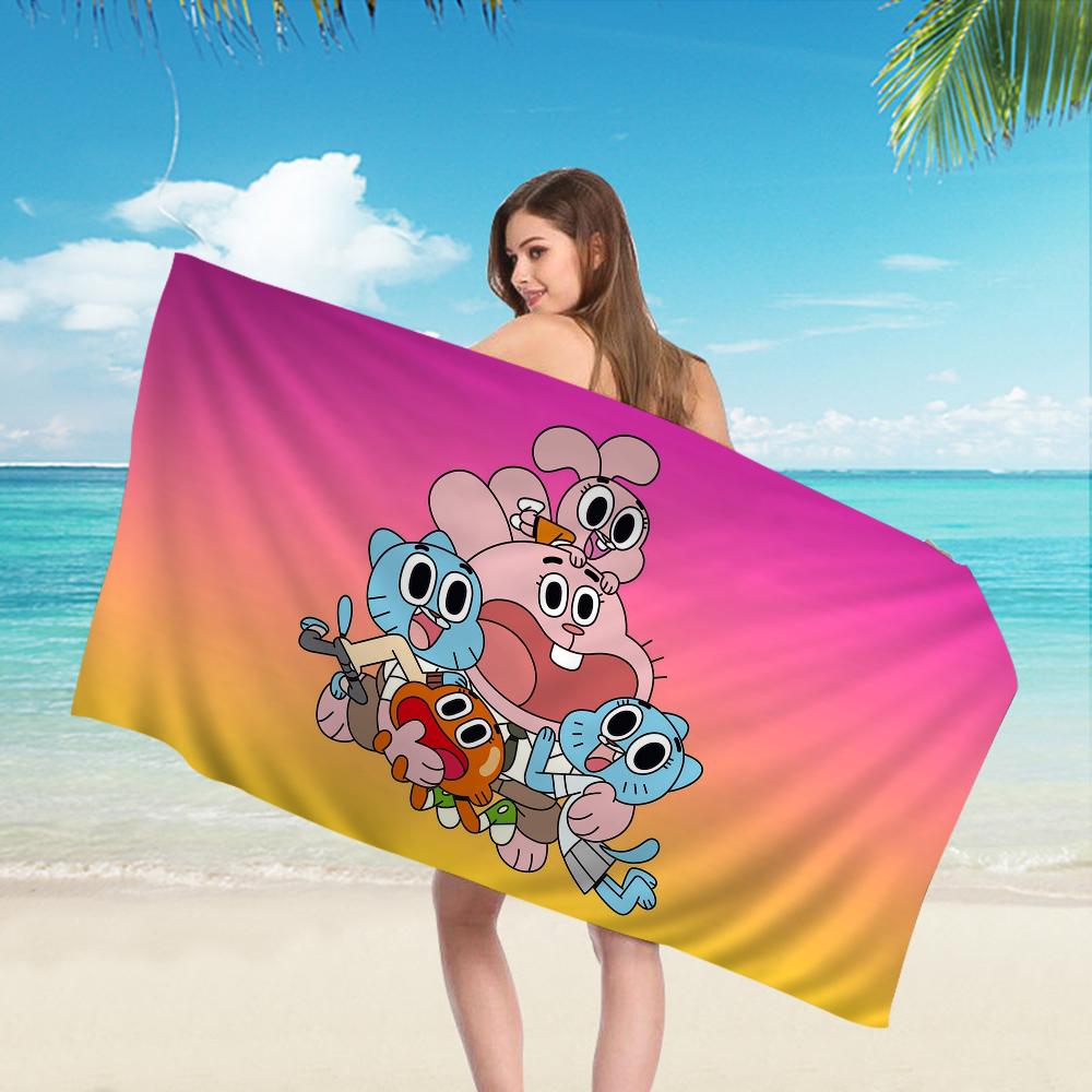 Das A_Erstaunlich Lustige W-Welt G-Gumball Zeichentrick Strandtuch Niedlich Kawaii Zimmerdeko Bad Mädchen Kinder Hand Für Badezimmer Dusche