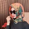 Cotton Linen Loom Silk Scarf Hat Elegant Shawl and Wraps Head Cap Fashion Women's Headscarf  Beach