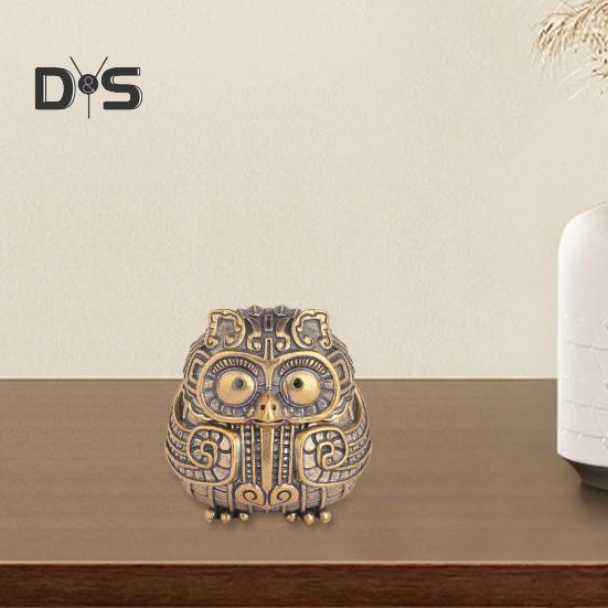 Vintage Owl Figurine Mini Owl Incense Burner with Lid Collectible Owl Ornament for Home Living Room Office Desk Bookshelf Decor