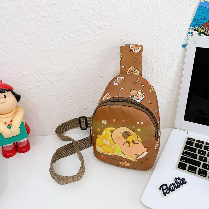 Cartoon Capybara Kids Pattern Single Shoulder Crossbody Chest Bag Gift Fashion