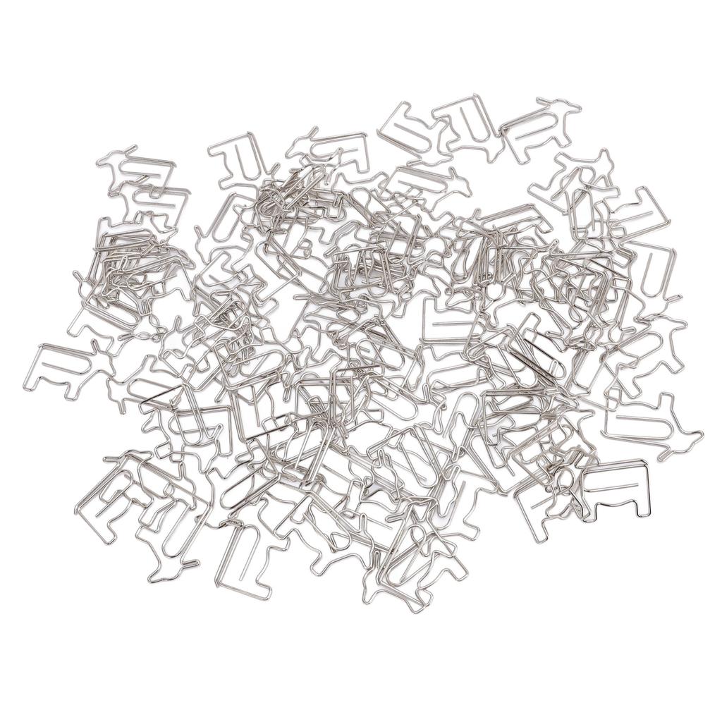 100PCS Cow Shaped Paper Clips Iron Wire Cute Bookmark Clip for File Scrapbook Note Office School