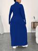 Plus Size High Neck Dress - Autumn/Winter European & American Style for Women