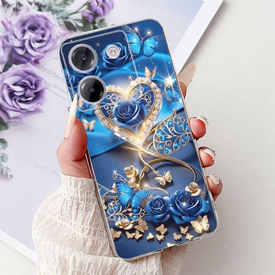 For Xiaomi Poco M7 Pro 5G X7 Pro Back Cover Girly Fashion Flower Butterfly Painting Soft TPU Clear Fundas PocoM7 Pro X7Pro Case