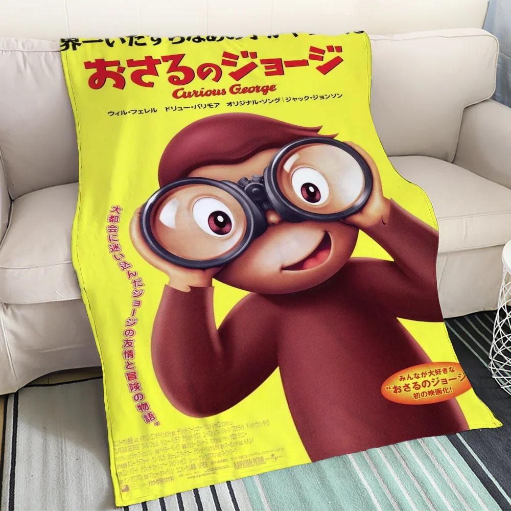 Morbida Coperta per Divani Curious George Coperta Sottile con Imbottitura Calda per Letto Coperte Calde per il Freddo a Quadri Soffice per Casa e Decorazione Cobija